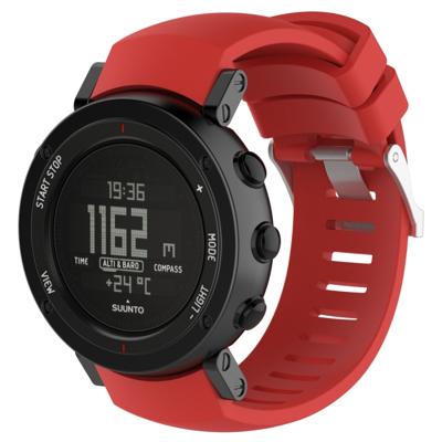 Silicone vervangende polsband voor SUUNTO core ALU Zwart (rood)