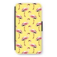 Flamingo's geel: iPhone 11 Pro Max Flip Hoesje