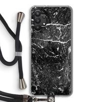 Zwart marmer: Samsung Galaxy A32 5G Transparant Hoesje met koord