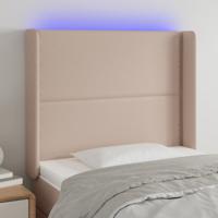 Hoofdbord LED 93x16x118/128 cm kunstleer cappuccinokleurig