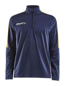 Craft 1905611 Progress Halfzip Tee LS M - Navy/Yellow - S