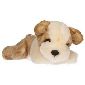 Pluche creme/lichtbruine Bulldog puppy honden knuffel 25 cm