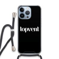 Topvent Zwart: iPhone 13 Pro Transparant Hoesje met koord