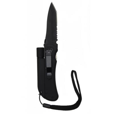 Fosco Survivalmes - voorzien van vuursteen en zaklamp - zakmes - 19 cm