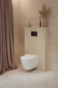 Luca Varess  Vinto  hangend toilet mat wit randloos, inclusief isolatieset