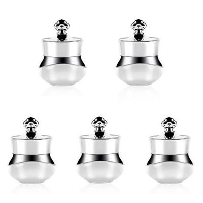 5 stuks acryl reizen containers met harde verzegelde deksels geschikt voor face hand Body Cream 5ml (wit)