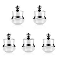 5 stuks acryl reizen containers met harde verzegelde deksels geschikt voor face hand Body Cream 5ml (wit)