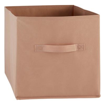 Opbergmand/kastmand Square Box - karton/kunststof - 29 liter - terra - 31 x 31 x 31 cm