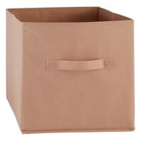Opbergmand/kastmand Square Box - karton/kunststof - 29 liter - terra - 31 x 31 x 31 cm