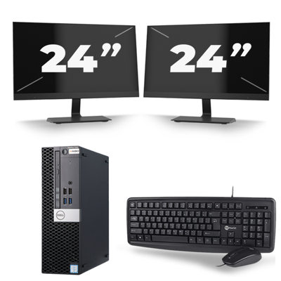 Dell Optiplex 7040 SFF - Intel Core i7-6e Generatie - 16GB RAM - 256GB SSD - Windows 11 + 2x 24 inch Monitor