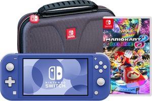 Nintendo Switch Lite Blauw + Mario Kart 8 Deluxe + Bigben Beschermtas