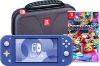 Nintendo Switch Lite Blauw + Mario Kart 8 Deluxe + Bigben Beschermtas - thumbnail