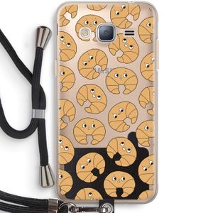 Croissant: Samsung Galaxy J3 (2016) Transparant Hoesje met koord