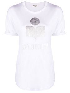 MARANT ÉTOILE t-shirt à logo métallisé - Blanc