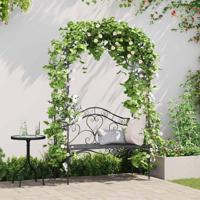 Tuinbank met kussen Zwart 104 x 54 x 93cm Staal