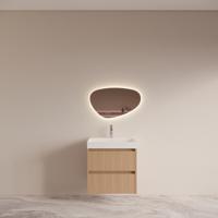 Badmeubelset BWS Riga Met Lako Wastafel Wit 60 cm Licht Eiken Japandi