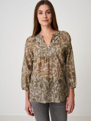 Blouse met 3/4 mouwen en paisley print