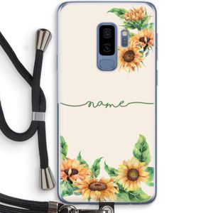 Zonnebloemen: Samsung Galaxy S9 Plus Transparant Hoesje met koord