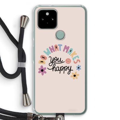 Happy days: Pixel 5 Transparant Hoesje met koord