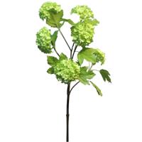 Kunstbloem Viburnum/sneeuwbal Roseum - 60 cm - groen - losse steel - kunst zijdebloemen