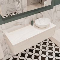 Mondiaz Lush Barco badmeubel underlayment 120 cm 1 lade mdf 1 waskom rechts 1 kraangat