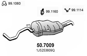 Einddemper ASSO, u.a. fÃ¼r Skoda, VW, Seat