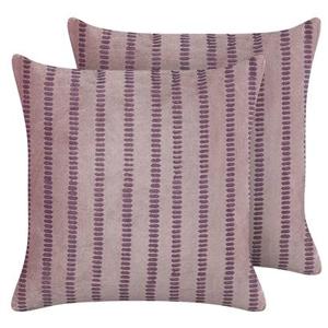 Beliani-AGAPANTHUS -Sierkussen set van 2-Roze-45 x 45 cm-Fluweel