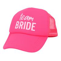 Boland Vrijgezellenfeest baseballcap/petje - Team Bride - roze - dames - polyester   -