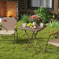 Tuintafel in Rotan-Look Klaptafel Kleine Eettafel Inklapbare Balkontafel met HDPE-Tafelblad Vierkante Campingtafel 60 x 60 x 72 cm