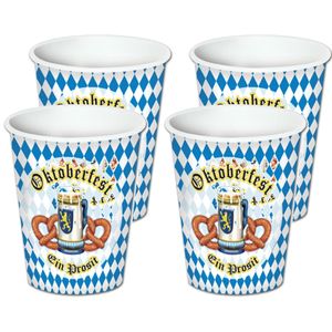 Oktoberfest thema feest bekers - karton - 24x stuks - 200 ml