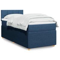 Boxspring met matras stof blauw 100x200 cm