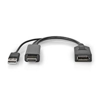 HDMI©-Adapter | HDMI© Connector | DisplayPort Male | Vernikkeld | Recht | PVC | Zwart | 1 Stuks