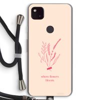 Where flowers bloom: Pixel 4a 5G Transparant Hoesje met koord
