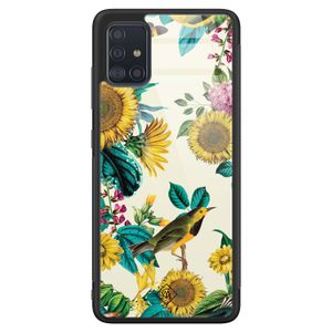 Samsung Galaxy A51 glazen hardcase - Sunflowers