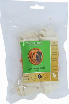 Natuurlijke Snack kluif geknoopt plus kip 14 cm zak a 2st - Gebr de boon