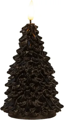 Anna&apos;s Collection LED kaars 3d flame kerstboom 9.5x20cm zwart 1 stuks