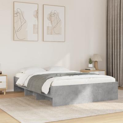 Bedframe bewerkt hout betongrijs 140x190 cm