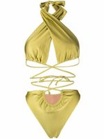 Noire Swimwear maillot de bain à dos-nu - Jaune