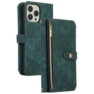 Google Pixel 6 Pro hoesje - Bookcase - Koord - Pasjeshouder - Portemonnee - Kunstleer - Donkergroen