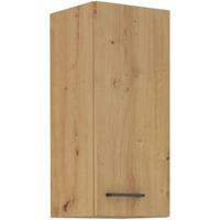 Hoge kast - MODENA - 30 cm - Ambachtelijk eiken en mat zwart - CUISINIER