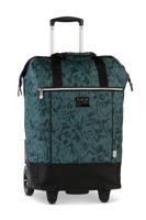 Punta Wheel Trolley Shopper Big Wheel Flowers Petrol