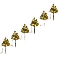 Tuinpadkerstbomen 6 st met warmwitte LED's 45 cm PVC - thumbnail