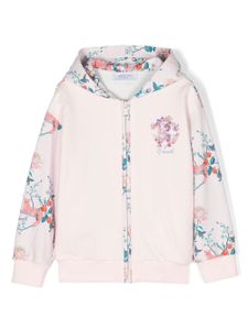 Roberto Cavalli Junior hoodie zippé à fleurs - Rose