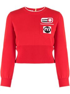Miu Miu Pre-Owned 2010s trui met logopatch - Rood