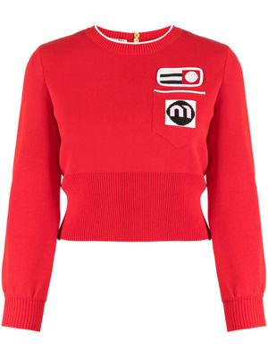 Miu Miu Pre-Owned 2010s trui met logopatch - Rood