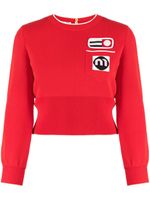 Miu Miu Pre-Owned 2010s trui met logopatch - Rood - thumbnail