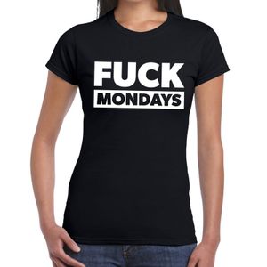 FUCK mondays tekst t-shirt zwart dames