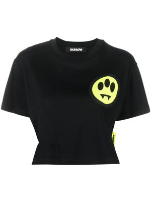 BARROW t-shirt crop en coton à logo imprimé - Noir
