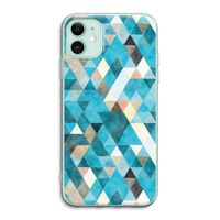 Gekleurde driehoekjes blauw: iPhone 11 Transparant Hoesje