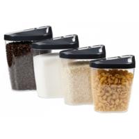 Benson voorraadpotten - 4x stuks - BPA vrij - luchtdicht - verschillende maten - doorzichtig